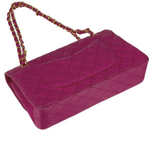 Chanel Satin Shoulder Matelasse Mark Pink Bag Flap Chain Coco